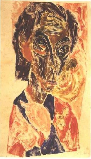 Ernst Ludwig Kirchner Head of a sick man - Selfportrait oil painting image